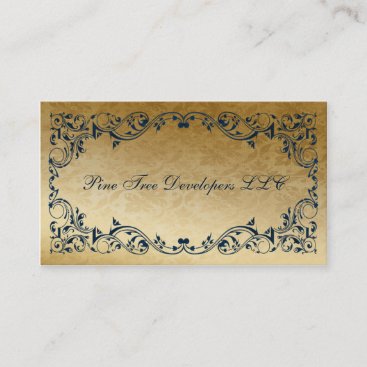 rustic navy blue regal Elegant Business cards