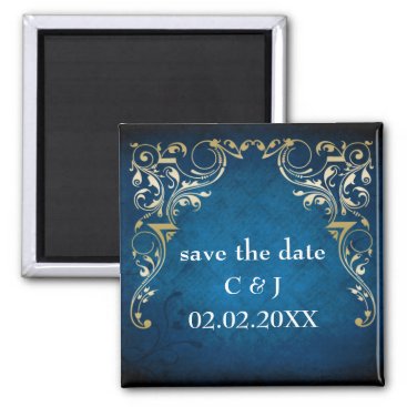 rustic "navy blue" regal save the date magnets