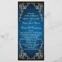 rustic "navy blue" regal  wedding program
