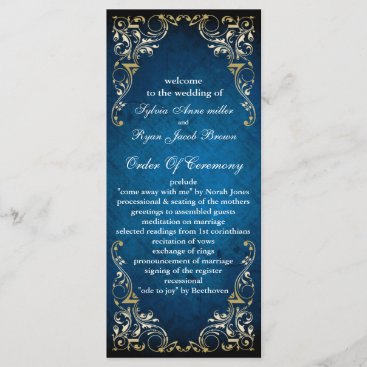 rustic "navy blue" regal  wedding program