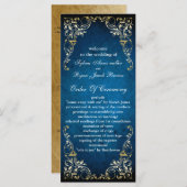 rustic "navy blue" regal  wedding program (Front/Back)