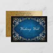 rustic "navy blue" regal wishing well cards (Front/Back)
