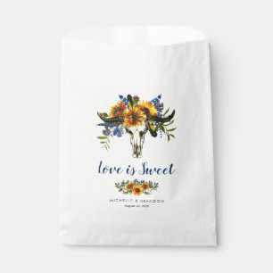 Rustic Navy Blue Sunflower Boho Wedding Sweet Favor Bag