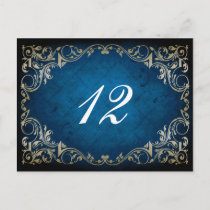 rustic "navy blue"  wedding table seating card