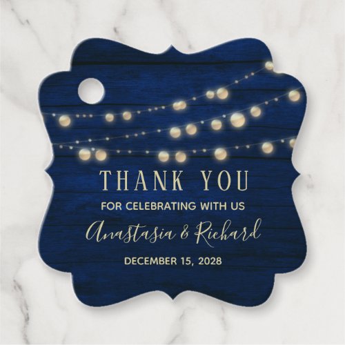 Rustic Navy Blue Wedding Thank You Favor Tags