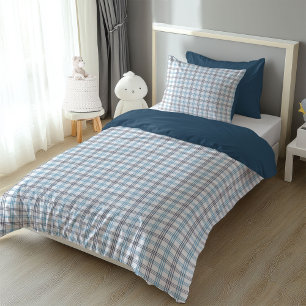 Rustic Navy Plaid Duvet for Boys’ Bedroom Style Cover