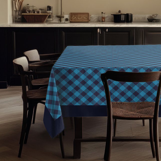 Rustic Navy Plaid Tablecloth Cozy Dining Table (Rustic Navy Plaid Tablecloth Cozy Dining Table Decor)