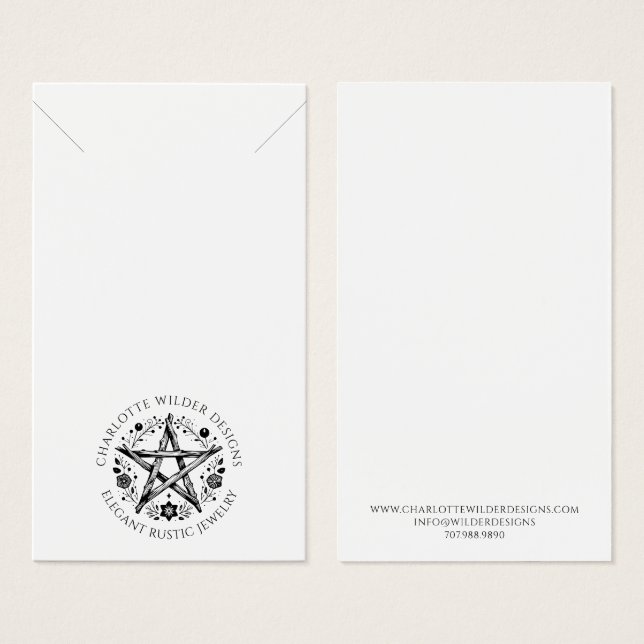 Rustic Necklace Jewelry Display Card (Front & Back)
