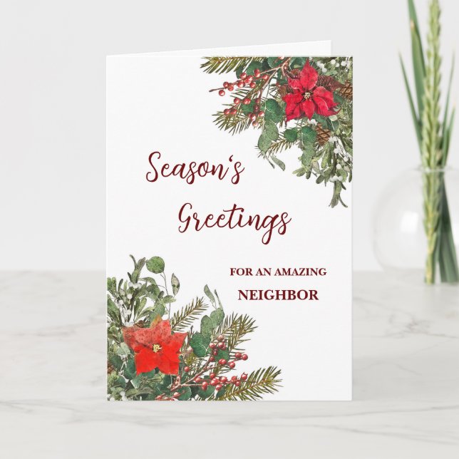 Rustic Neighbor Christmas Holiday Card (Front)