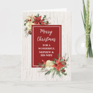 Rustic Nephew and His Wife Merry Christmas Card