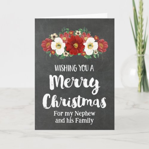 Rustic Nephew  Family Merry Christmas Card