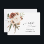 Rustic Neutral Boho Floral w Meal RSVP<br><div class="desc">Send this elegant,  modern Rustic Neutral Boho Floral RSVP  meal card with your invitations for weddings and parties including Graduation parties. See our collection for an option without the meal.</div>