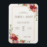 Rustic Neutral Boho Floral Wedding Invitation Magnet<br><div class="desc">Rustic Neutral Boho Floral Wedding Invitation Hand painted natural, neutral beige, champagne, white, and terracotta florals come together to create this wedding invitation. The natural palette makes it great for summer weddings, boho weddings, fall weddings, and rustic weddings. Create your invite easily with our templates. And your wedding invite will...</div>