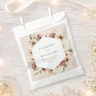 Rustic Neutral Boho Floral Wedding S2- Beige Favor Bag