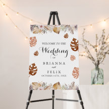 Rustic Neutral Boho Wedding Welcome Sign