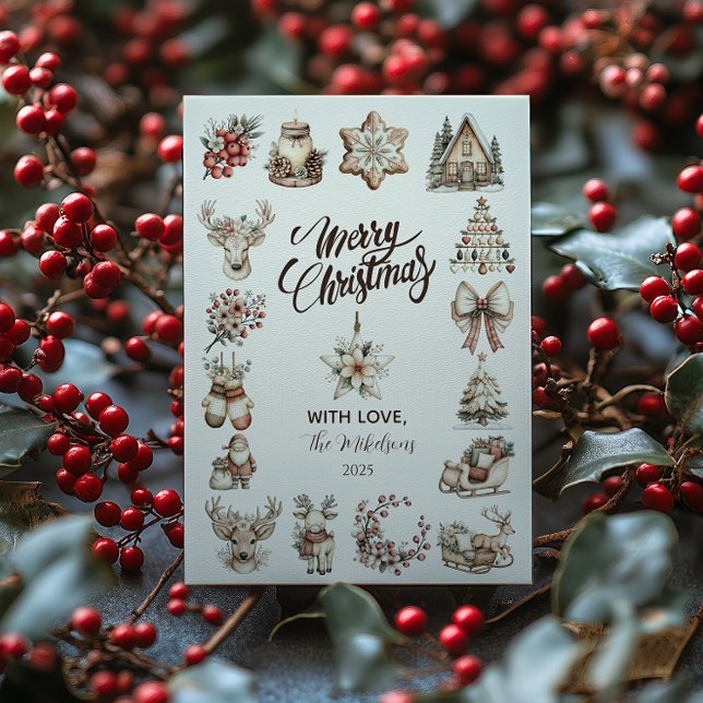 Rustic Neutral Christmas Holiday Card (Creator Uploaded)