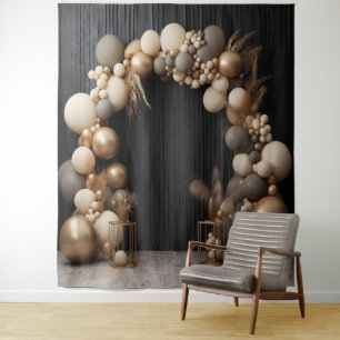 Rustic Neutral Colors Balloon Arch Hanging Tapestry