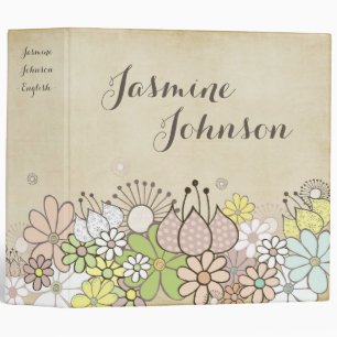 Rustic Neutral Floral Back to School Book Binder