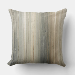 Rustic Neutral Gray Brown Abstract Stripe Throw Pillow