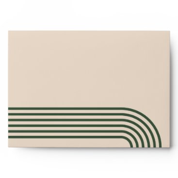 Rustic Neutral Green Arched Modern Wedding Envelope