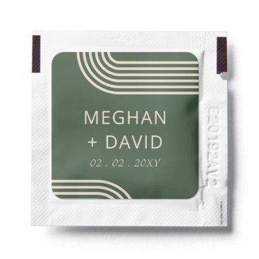 Rustic Neutral Green Arched Modern Wedding Hand Sanitizer Packet