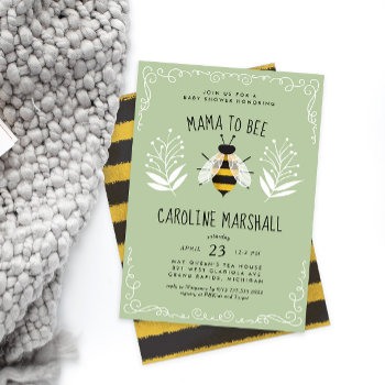 Rustic Neutral Mama To Bee Baby Drive-up Shower In Invitation by 2BirdStone at Zazzle