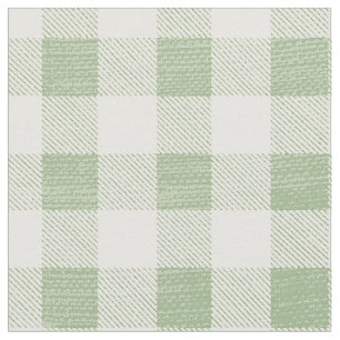 Rustic Neutral Sage Gingham Buffalo Plaid Fabric