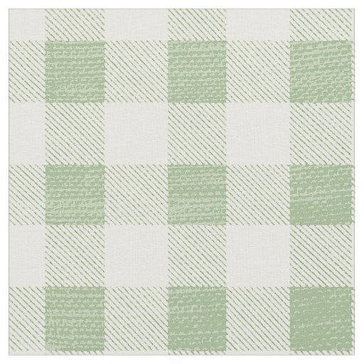Rustic Neutral Sage Gingham Buffalo Plaid  Fabric
