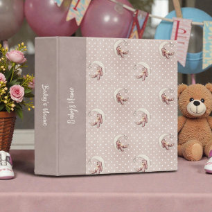 Rustic Neutral Tan Teddy Bear Baby Photos 3 Ring Binder