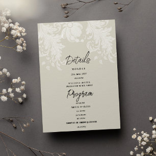 Rustic neutral white floral lace Details Program