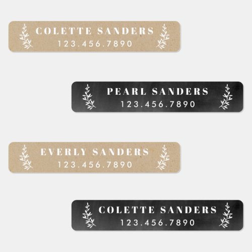 Rustic Neutrals Waterproof Name Labels