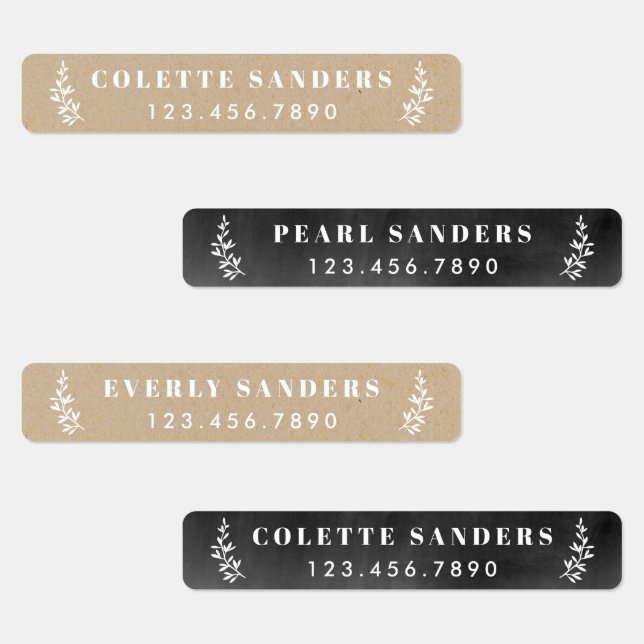 Rustic Neutrals Waterproof Name Labels (Group)