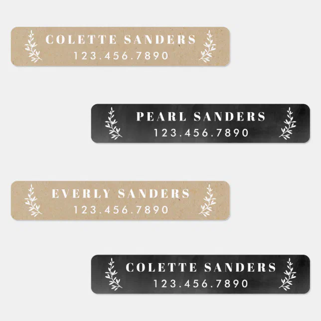 Rustic Name Label Rustic Neutrals Waterproof Name Labels | Zazzle