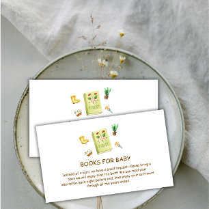 Rustic New Chapter Garden Books For Baby Shower Enclosure Card