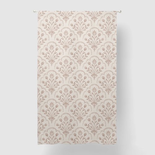 Rustic New Farmhouse Terracotta Floral Scallop Blackout Curtains