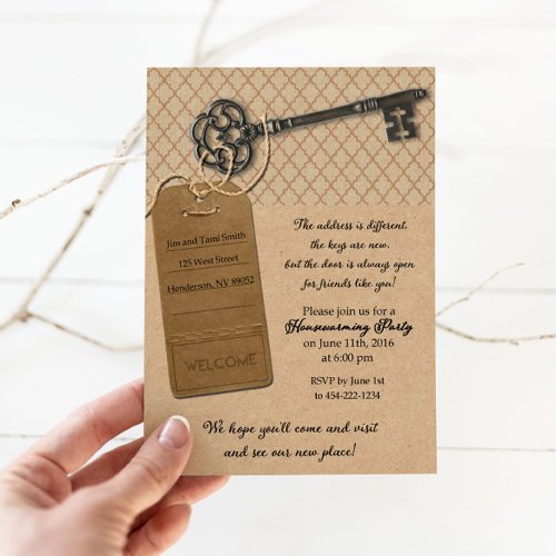 Rustic New Home Housewarming Party Invitation