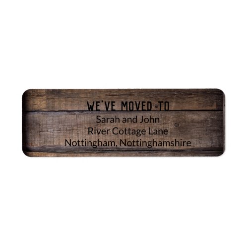 Rustic New Home Weve Moved Address Label