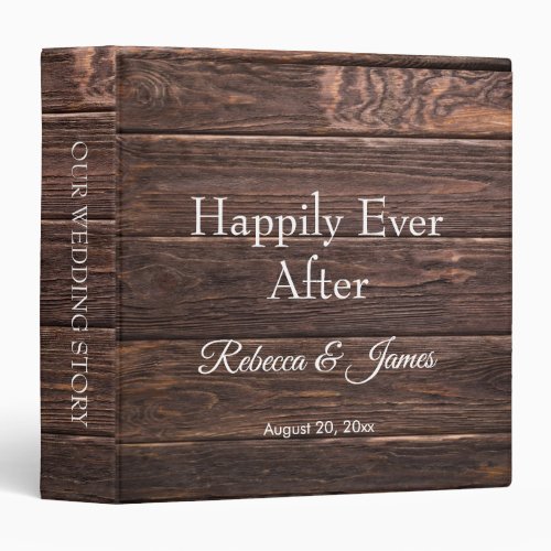 Rustic Newlyweds Happily Ever After Wedding Album  3 Ring Binder