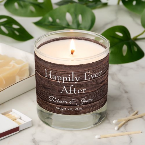 Rustic Newlyweds Happily Ever After Wedding  Scented Candle