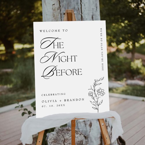 Rustic Night Before Rehearsal Dinner Welcome Sign
