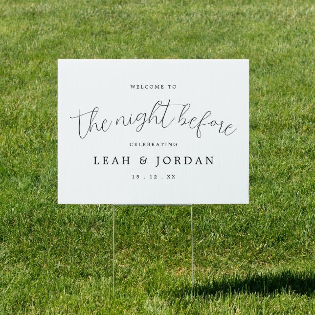 Rustic Night Before Wedding Rehearsal Dinner Yard Sign (Insitu)