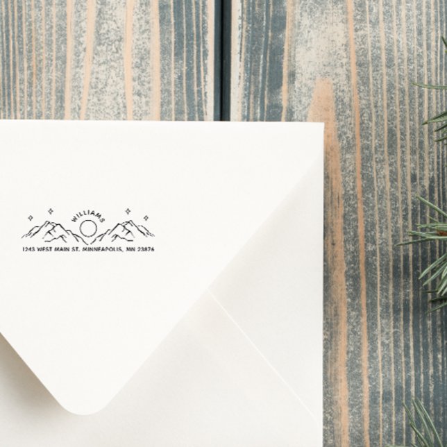 Rustic Night Hand-written Custom Name Address Self-inking Stamp (Creator Uploaded)