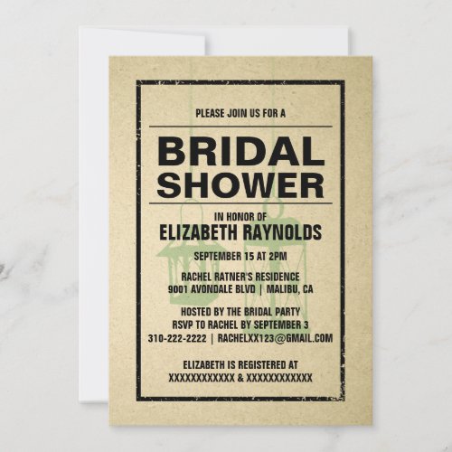 Rustic Night Light Bridal Shower Invitations
