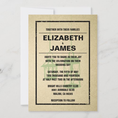 Rustic Night Light Wedding Invitations