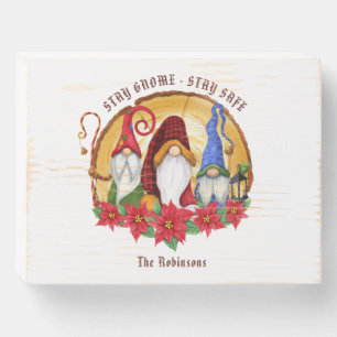 Rustic Nordic Christmas Gnomes Wooden Box Sign