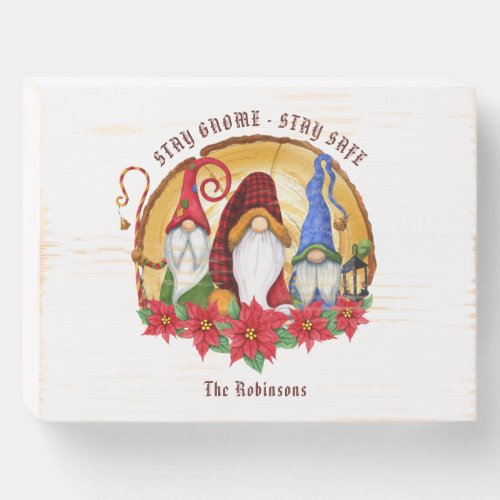 Rustic Nordic Christmas Gnomes Wooden Box Sign
