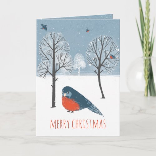 Rustic Nordic Western Bluebird Winter Holiday Card