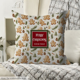 Rustic Nostalgic Watercolor Christmas Tree Pillow