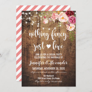 Rustic Nothing Fancy Just Love Invitation