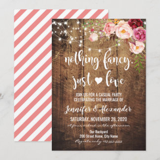 Rustic Nothing Fancy Just Love Invitation